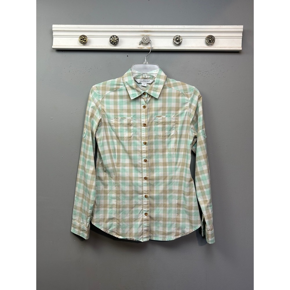 Gander Mountain Guide Series Women XS Plaid Button Up Long‎ Sleeve Shirt Outdoor